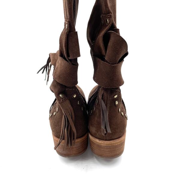 See By Chloe Dasha Boots Over the Knee Brown Suede Studded 36.5 / 6.5 - Picture 11 of 11